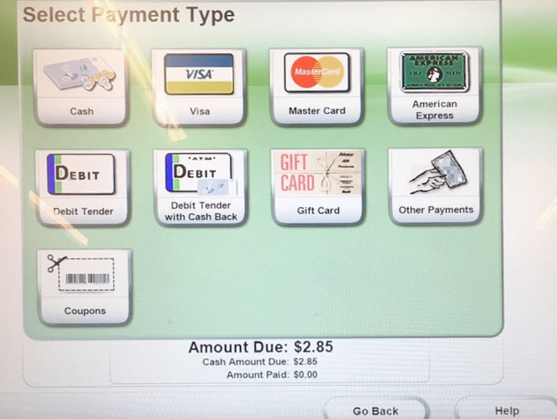 Self-checkout machine in a Canadian grocery chain.